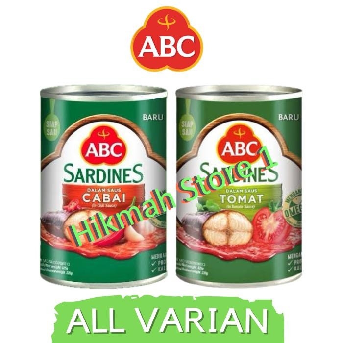 

READY ABC SARDEN SAUS TOMAT 425GR - SARDEN KALENG MURAH BERKUALITAS