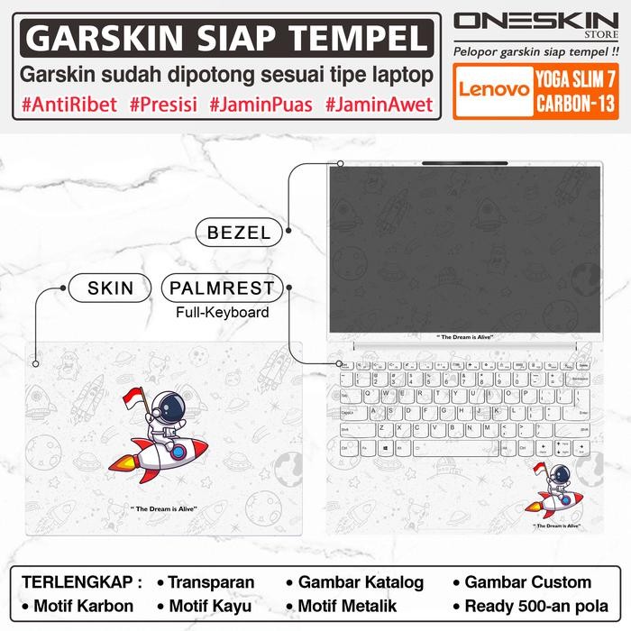 Siap Kirim Precut Garskin Sticker Laptop Lenovo Yoga Slim 7 / 7i-13 Carbon-13 Fullbody