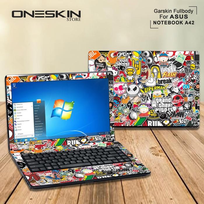 Siap Kirim Garskin Laptop Cover Asus A42J Series Full Body Protector Skin Anti Gores
