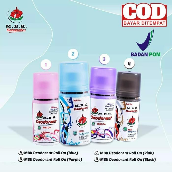 MBK Deodoran Roll On dan Box Bedak Tawas Penghilang Bau Badang Powder