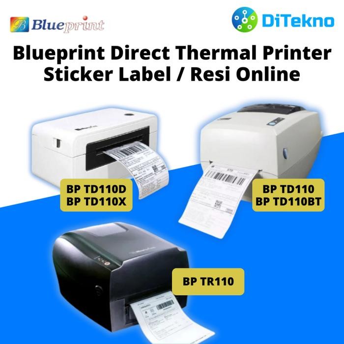 Blueprint Direct Thermal Printer Sticker Label Barcode / Resi Online TD110D TD110X TD110 TD110BT