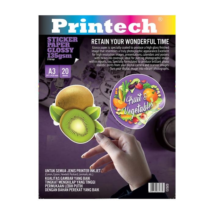 

Kertas Foto / Photo Paper Printech Glossy Sticker A3 135g - 02023-N