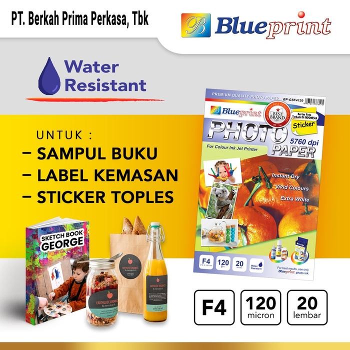 

Kertas Stiker Glossy , Sticker Paper BLUEPRINT 120 gsm - F4