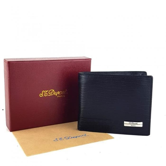 Terbatas Dompet Kulit Import Branded St Dupont Ssd-12 Black
