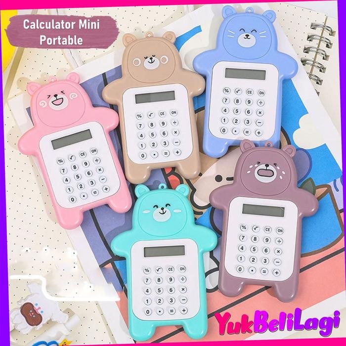 

COD (YBL) BUNDLING ISI 1PCS / 5PCS Calculator Mini Portable Motif Bear Kalkulator Portable Mini