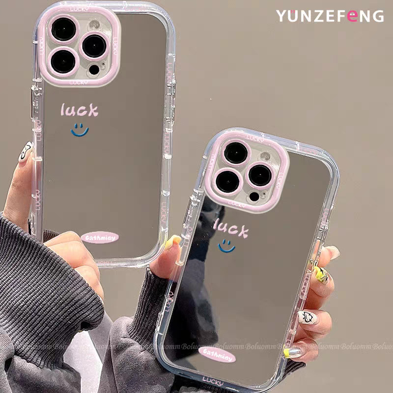 Wajah Tersenyum Mirror Clear Luar Negeri Case Hp Oppo A5I A3X A18 A60 A16 A3 A38 Case