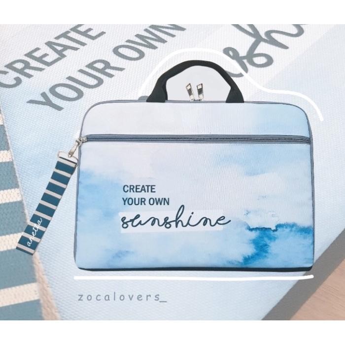 Tas Laptop 14 Inch Zipper Bisa Custom Nama