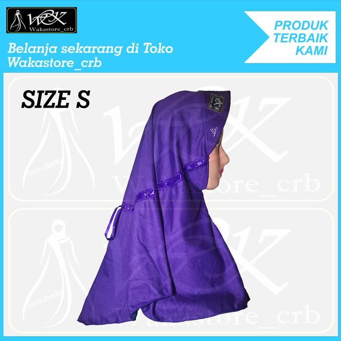 (Allthebest) Kerudung Hijab Sekolah Anak Warna UNGU TERONG TK SD SMP SMA DEWASA