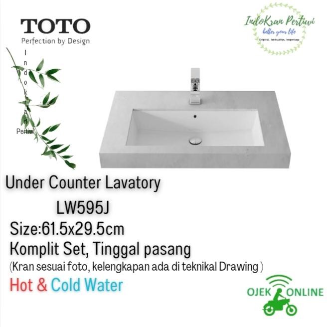 Under Counter Lavatory TOTO LW595J (Komplit/Hot & Cold)/Wastafel TOTO