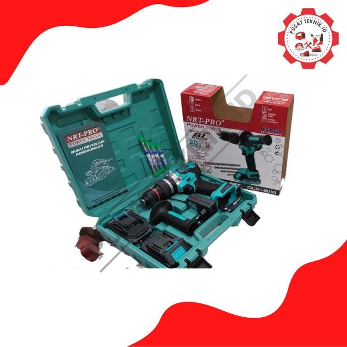 Nrt pro 743 set/Bor Brushless Baterai NRT 743 DC 13mm/Bor cordless NRT