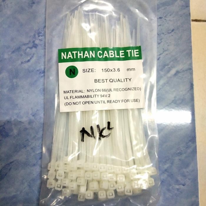 

NATHAN CABLE TIE /KABELTIS /PENGIKAT PUTIH (STRONG TEBAL 3,6 X 150mm)