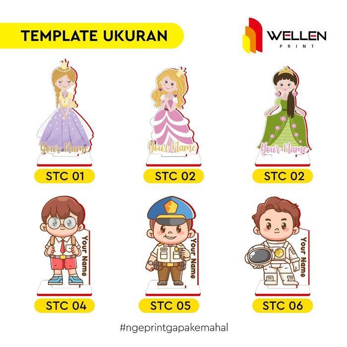 

Bisa E-Faktur! Wellen Print Cetak Mini Standing Character Impraboard Custom / Print Standee Figure