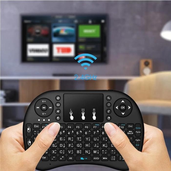Mini Keyboard Wireless i8 Rechargeable / Touchpad Mouse / Wireless Mouse Touchpad tanpa kabel