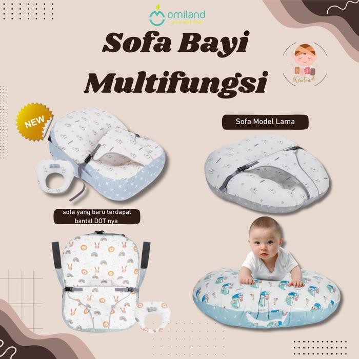 Omiland Sofa Bayi Kasur Multifungsi Newborn Premium Safety Belt - Alpaca Feather Sailor Train Series