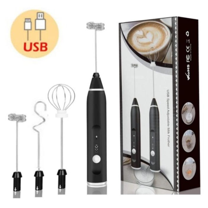 Mini mixer elektrik set kualitas premium pengocok telur kue adonan minuman kopi rechargeable usb