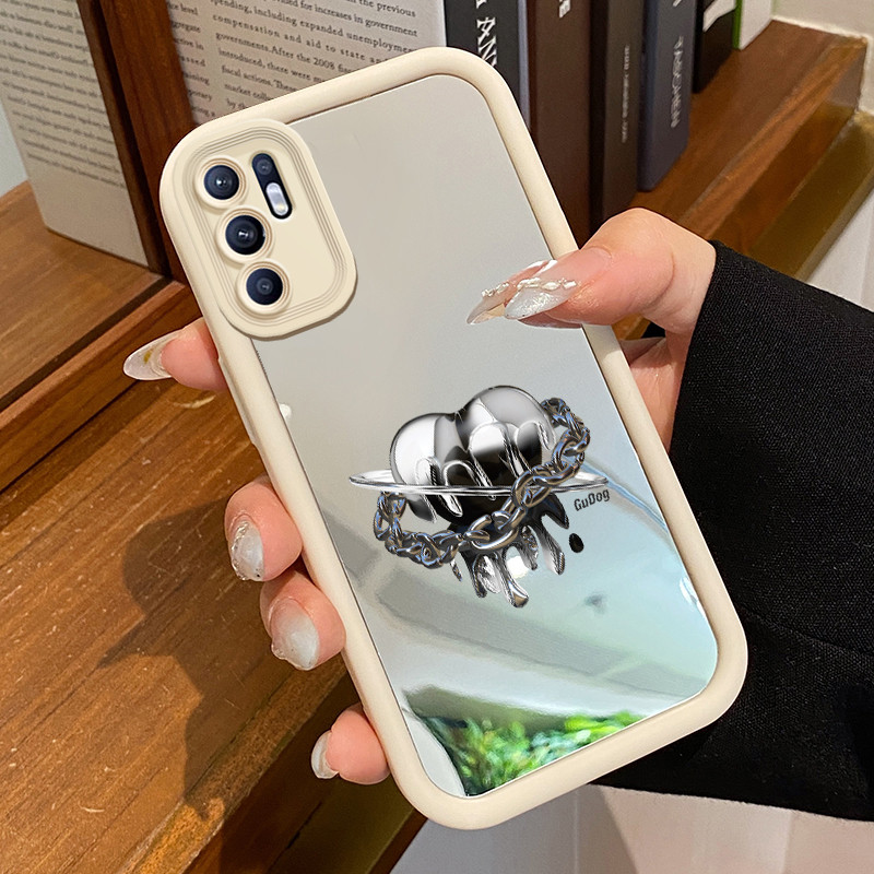 Casing Hp OPPO Reno 6 Case Casing Cinta rantai pola Kesing HP Cesing cermin Kasing Silikon Softcase