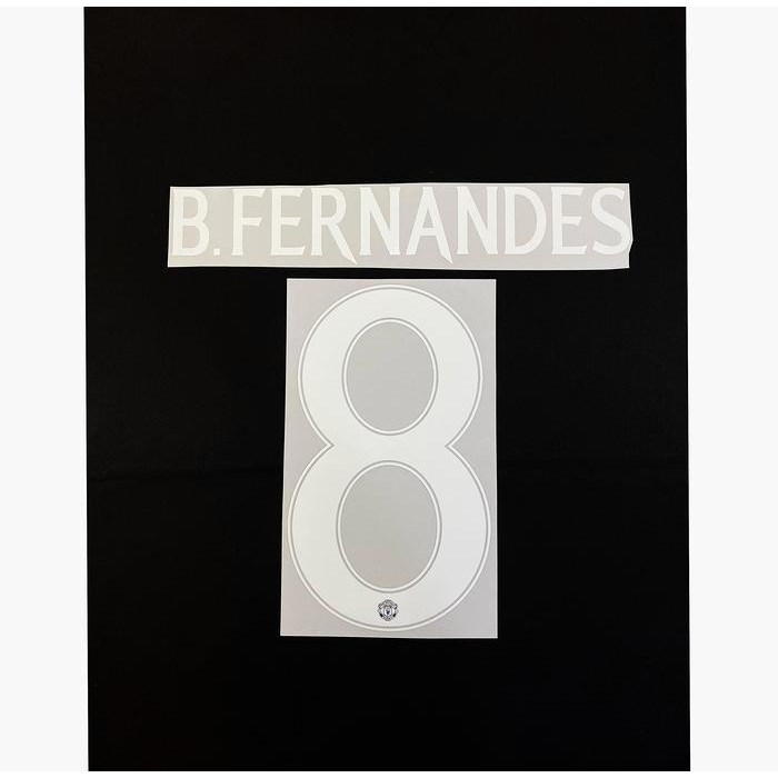 Nns M. United 24 - 25 Away Cup = B. Fernandes (8). Original Nameset For Jersey.