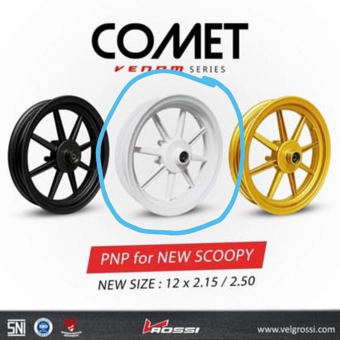 Velg Recing Comet P8 V Rossi Honda Genio/Scoopy New Uk 215/250 Ring 12