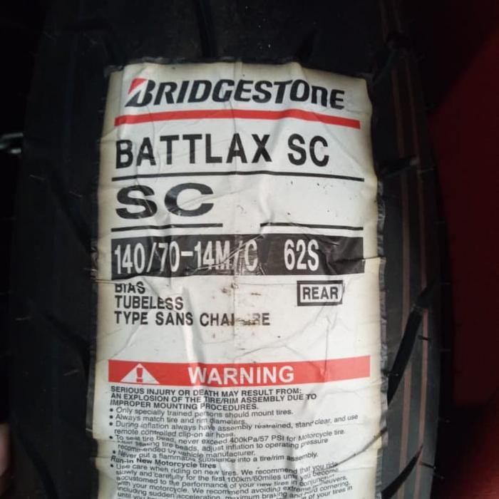 Ban Luar Bridgestone Battlax Sc Ukuran 140 /70-14 Battlax Tubeless
