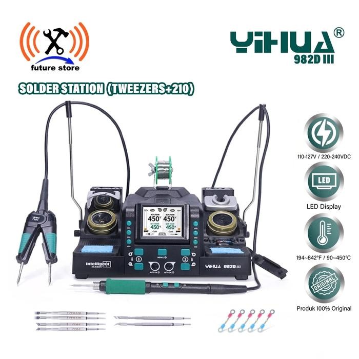 NEW SOLDER STATION YIHUA 982D-III (TWEEZERS+210) ORIGINAL