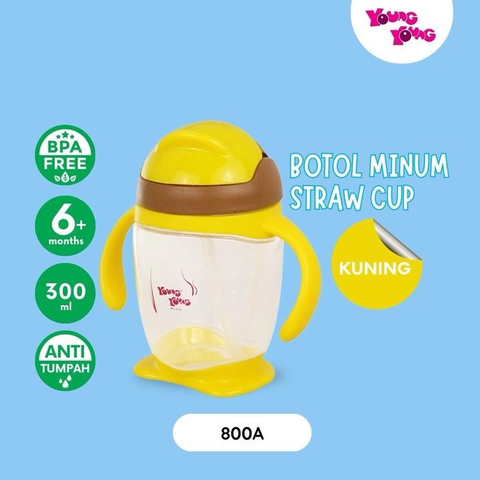 YOUNG YOUNG BOTOL MINUM ANAK STRAW CUP 800A UKURAN 10 OZ / 300 ML ANTI TUMPAH BPA FREE DENGAN