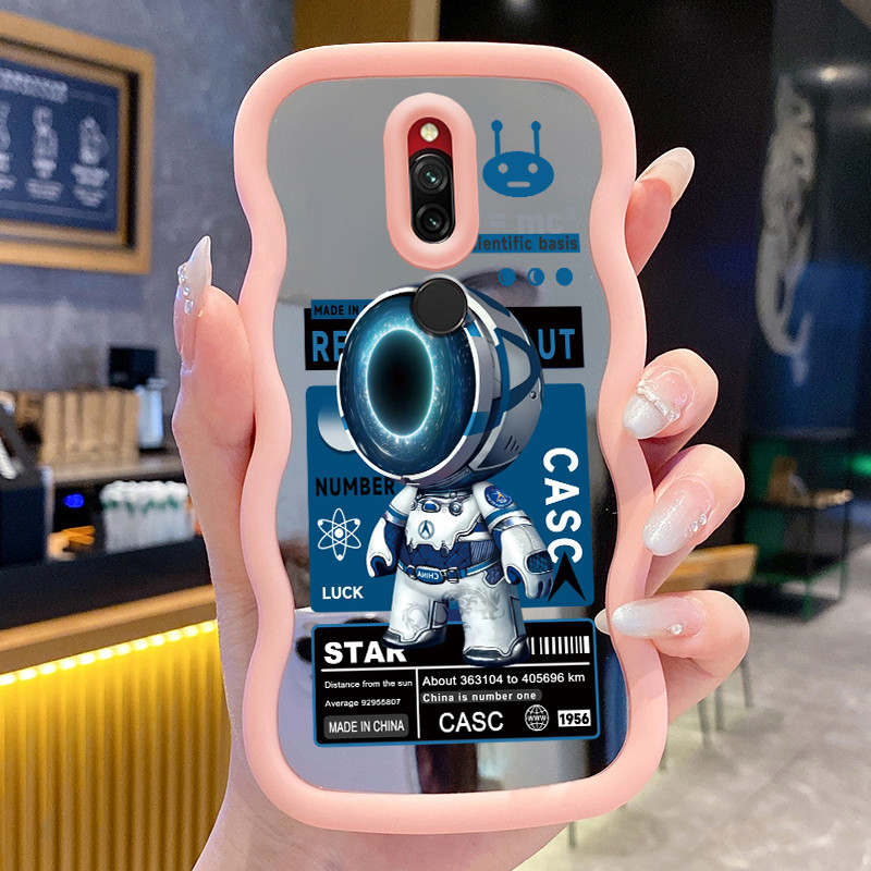 Casing HP Untuk Xiaomi Redmi 8 Case Astronot NASA Macaron Softcase Silikon lunak Kasing Kesing cermi