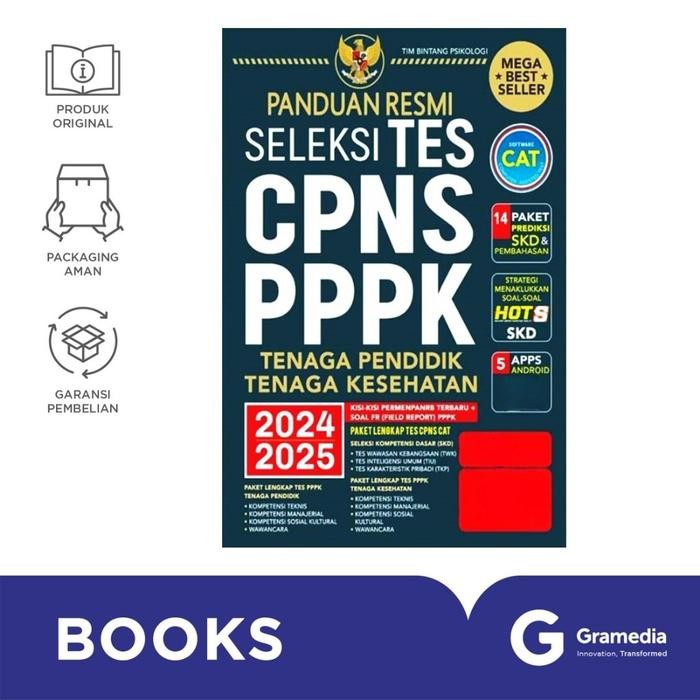 BISA GOSEND Gramedia Buku Panduan Resmi Seleksi Tes CPNS & PPPK 2024/2025