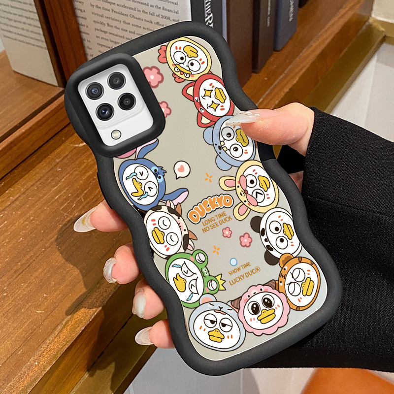Casing Untuk Samsung A22 M22 M32 Case Casing Kucing yang lucu pola Kasing HP Silikon Softcase Macaro