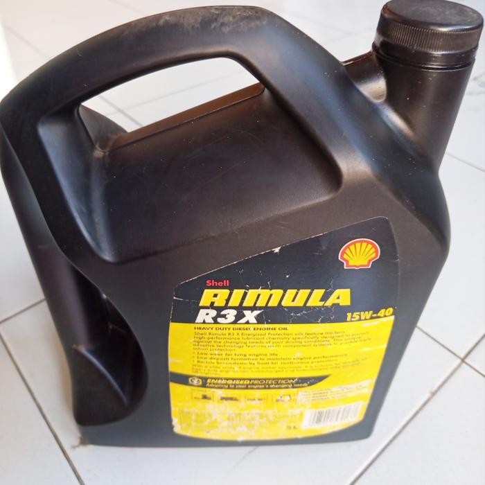 olie shell rimula R3 sae 15w-40 diesel stok lama kemasan 5ltr