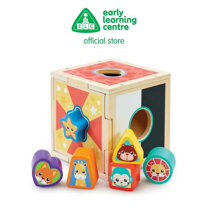 Elc Wooden Shape Sorter - Mainan Edukasi Balok Kayu Anak -Gratisongkir