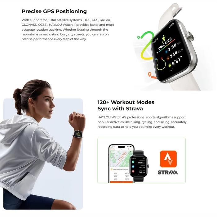 HAYLOU WATCH 4 SMARTWATCH MULTIFUNGSI DENGAN GPS DAN BLUETOOTH CALLING