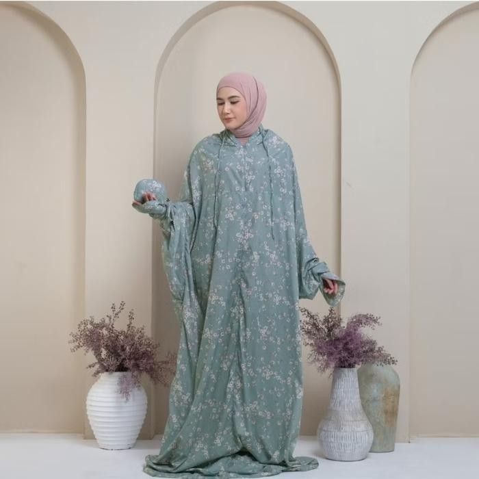 Mukena Terusan Mini Travelling Mini Pouch Parasut Korea