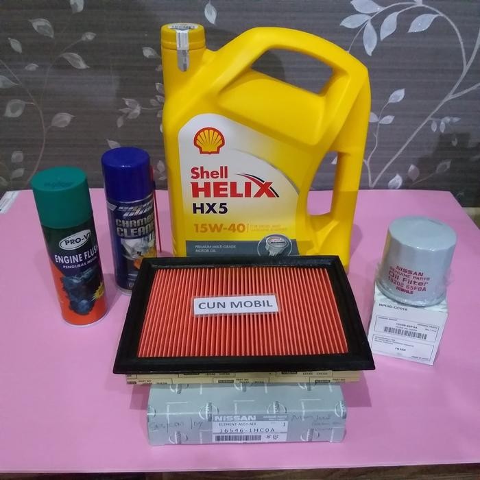 Paket oli mesin Shell HX5 15W-40 API SN Nissan March, Datsun Go, Juke
