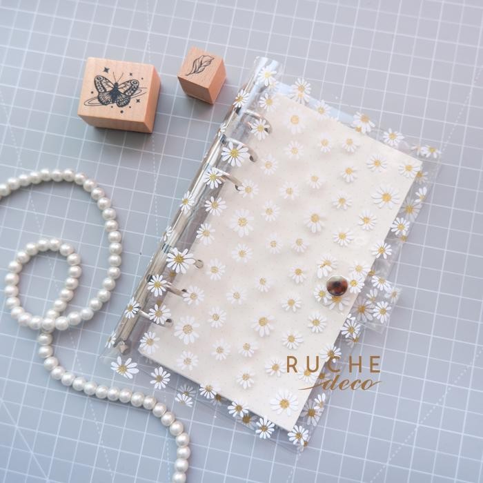 

Ruche Deco - Binder Pvc Transparan, Daisy, Hologram / Notebook Binder Cover Transparan Binder Cover