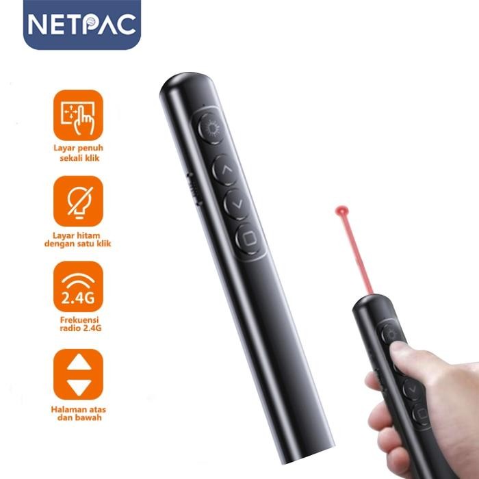 

NETPAC Wireless Laser Pointer Presentasi Remote Control laser Pen Merah 200M USB Embedded Receiver