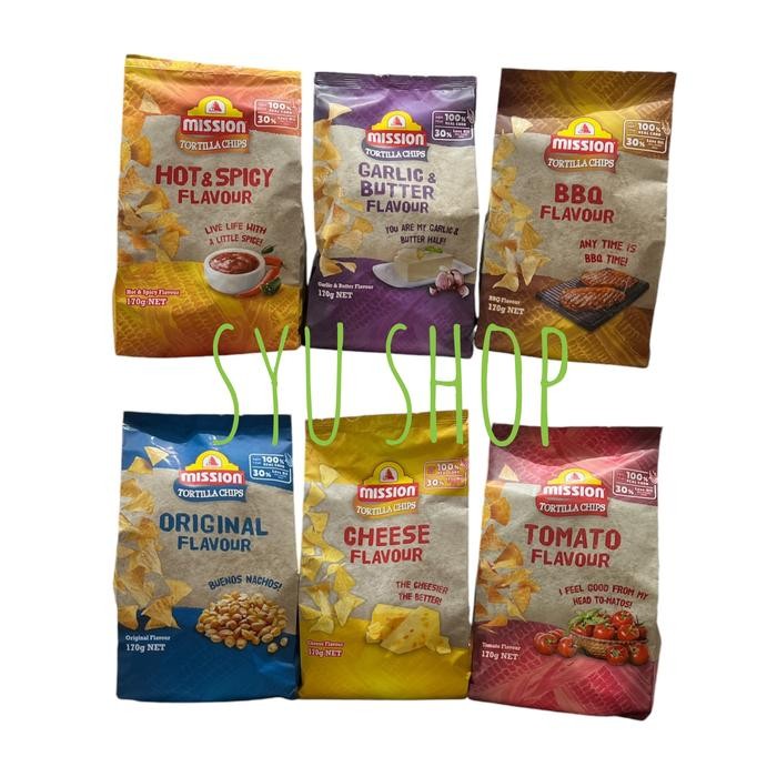 

Diskon! Promo Mission Tortilla Chips 170Gr Original Tomato Cheese Bbq Garlic Butter Hot Spicy