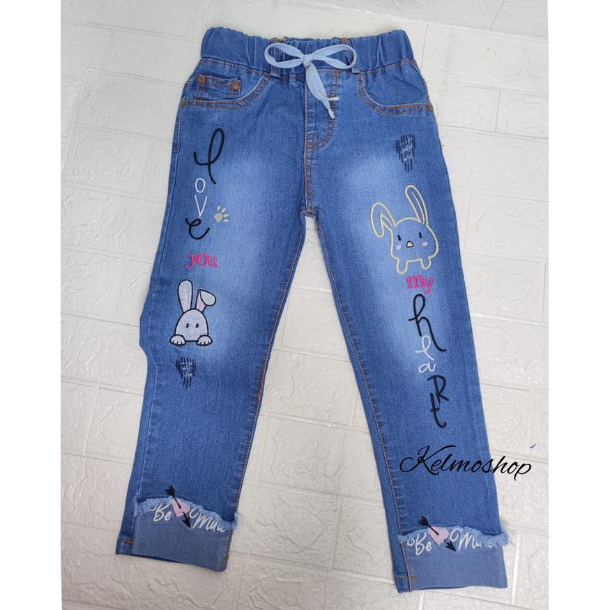 Celana Panjang Jeans Anak Perempuan/Jeans Anak /Jogger Anak Perempuan/Celana Poli Anak