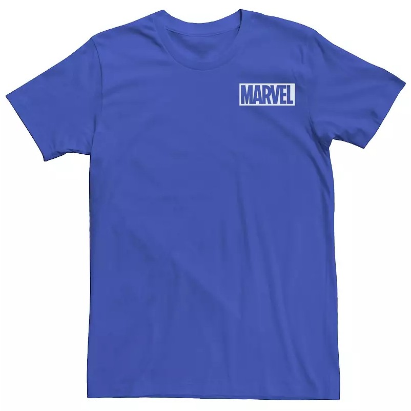 Kaos Logo Marvel Comic Kotak Putih Sederhana Katun CrewNeck Unisex Pria Wanita