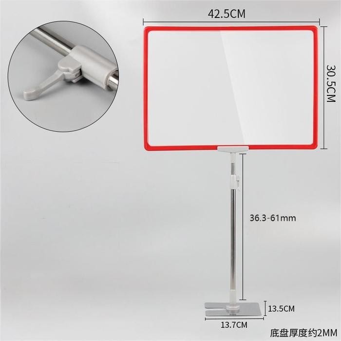 

1Set Stand Promosi Toko Telescopic Pop Up Frame A4 Standing Display Pop Frame A4 Papan Harga Promo