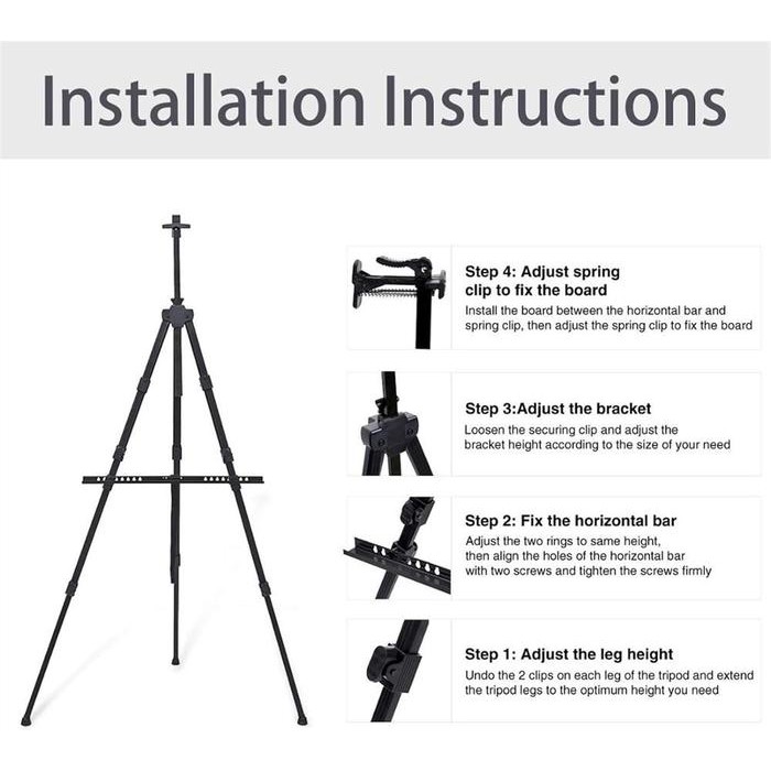 

Stand Lukis Standar Holder Papan Kanvas Tripod Easel Melukis Standing