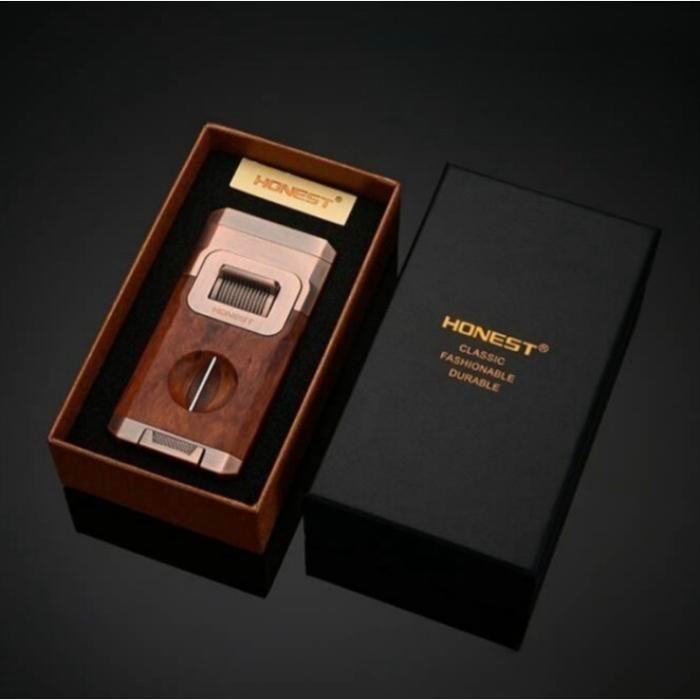 

New HONEST Lighter Double Jet With Holder Dan V Cutter BCZ813-1 Ready