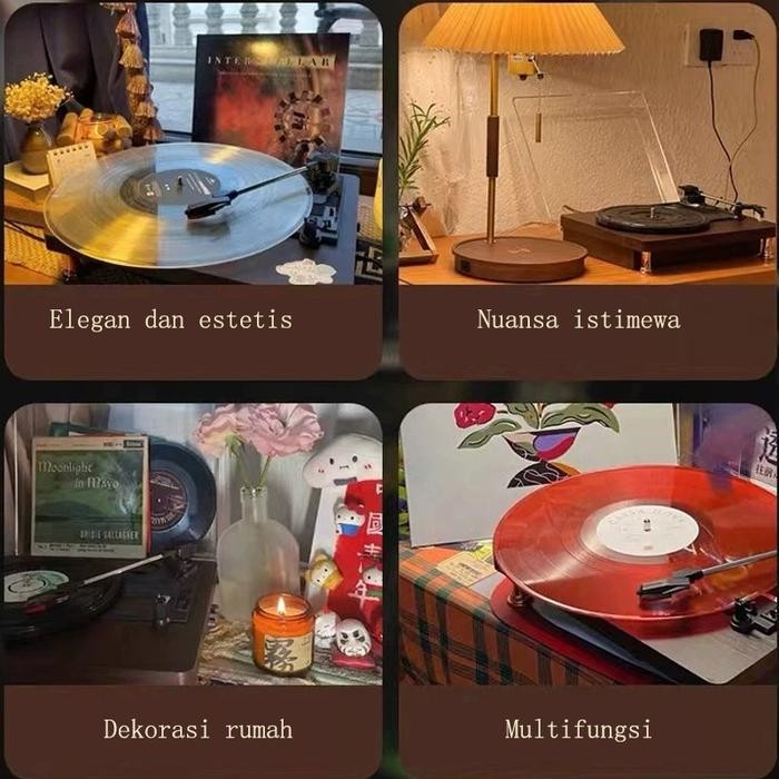 PEMUTAR PIRINGAN HITAM VINYL PLAYER TURNTABLE VINYL RECORD PLAYER MULTIFUNGSI SPEAKER BLUETOOTH