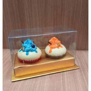 (Allthebest) Mika Cupcake Box Isi 2 Dus Cup Cake Kue Mangkok Transparan Mika Cantik