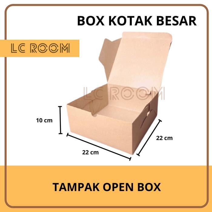 (Allthebest) Box Kraft Dus Coklat Dos Kotak Kue Roti Kue Roti Tart Cake 22x10cm
