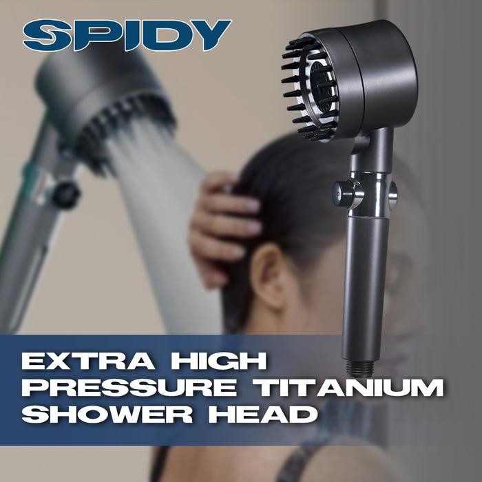 Toto Sanitaary - Ssh009 Kepala Shower Kamar Mandi Tekanan Tinggi Hand Shower Titanium 3 Mode Sensasi