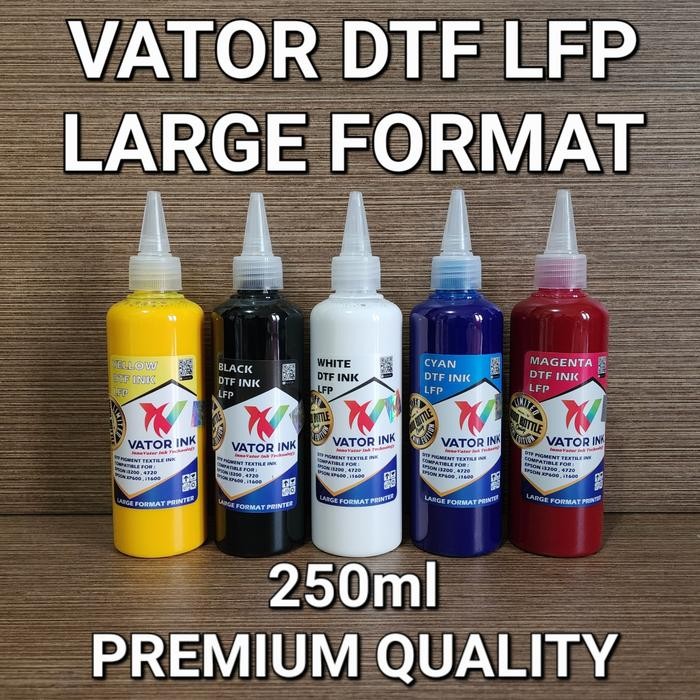 

ID TINTA DTF LARGE FORMAT VATOR LFP 250ML PEKAT LANCAR DI PRINTHEAD
