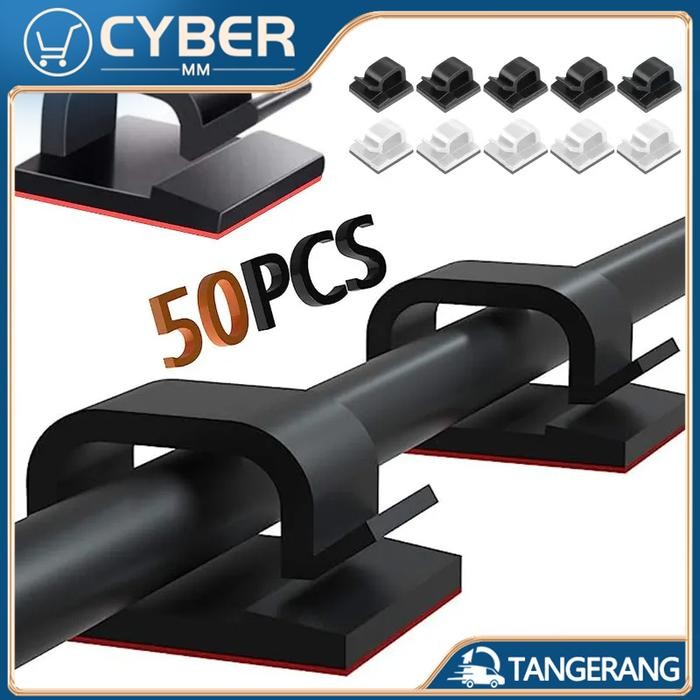 

ID 50 PCS KLIP KABEL TEMPEL DINDING PENJEPIT KABEL DINDING CLIP KABEL
