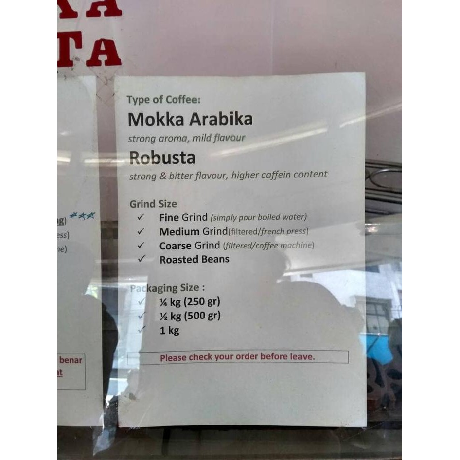 

KOPI AROMA MOCCA ARABIKA BANDUNG