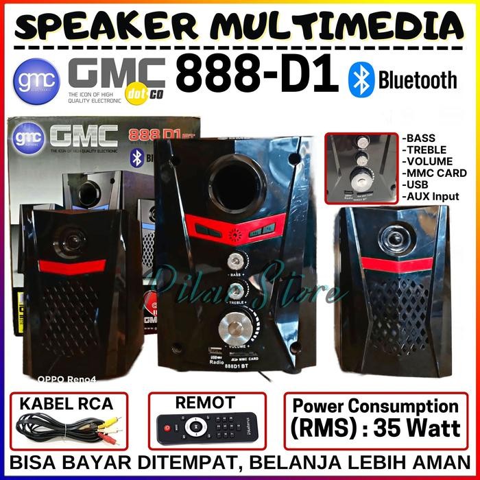 GMC SPEAKER MULTIMEDIA BLUETOOTH GMC 888 D1 BT TERMURAH Speaker Aktif GMC 888D1 Audio Multimedia 2.1