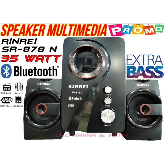 Speaker Aktif RINREI SR 878 F / SR 878N Audio Multimedia 2.1 Super Woofer Bluetooth - USB - SD Card